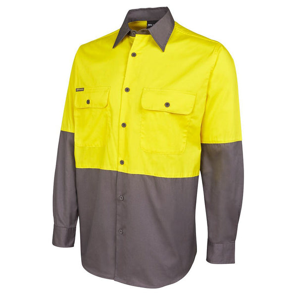 Jb's Hi Vis L/s 150g Shirt - 6HWSL-Queensland Workwear Supplies