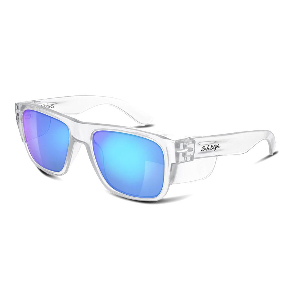 SafeStyle Fusions Clear Frame Mirror Blue Polarised Lens