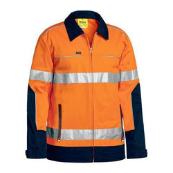 Bisley Taped HiVis Unisex Drill Jacket With Liquid Repellent Finish - BJ6917T