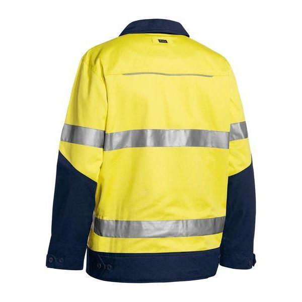Bisley Taped HiVis Unisex Drill Jacket With Liquid Repellent Finish - BJ6917T-Queensland Workwear Supplies
