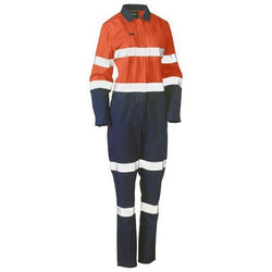 Bisley Womens Taped HiVis Cotton Drill Coveralls - BCL6066T