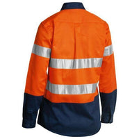 Bisley Womens Taped HiVis Long Sleeve Drill Shirt - BLT6456-Queensland Workwear Supplies