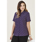 BizCare Womens Easy Stretch Daisy Print Short Sleeve Shirt - CS948LS