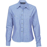 DNC Ladies Long Sleeve Cotton Chambray Shirt - 4106-Queensland Workwear Supplies