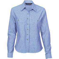 DNC Ladies Long Sleeve Cotton Chambray Shirt - 4106