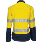 DNC Ladies Taped HiVis 2-Tone Light Weight Long Sleeve Shirt - 3749-Queensland Workwear Supplies