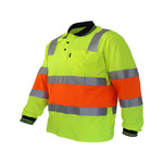 DNC Taped HiVis 2-Tone Cotton Backed Long Sleeve Polo- 3819-Queensland Workwear Supplies