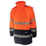 DNC Taped HiVis Flame Retardant & Arc Rated Rain Jacket - 3467-Queensland Workwear Supplies