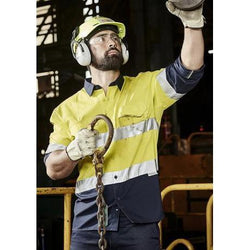 Syzmik Mens Rugged Cooling Taped HiVis Spliced Shirt - ZW129