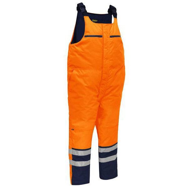 BISLEY Taped Hi Vis Freezer Bib & Brace Coverall - BAB6452T-Queensland Workwear Supplies
