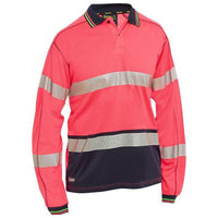 Bisley Taped HiVis Polyester Mesh Mens Polo - BK6219T-Queensland Workwear Supplies