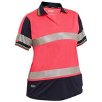 Bisley Womens Taped HiVis 2Tone V-Neck Short Sleeve Polo - BKL1225T-Queensland Workwear Supplies