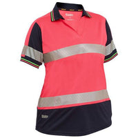 Bisley Womens Taped HiVis 2Tone V-Neck Short Sleeve Polo - BKL1225T-Queensland Workwear Supplies