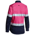 Bisley Womens Taped HiVis Cool Lightweight Long Sleeve Drill Shirt - BL6896-Queensland Workwear Supplies