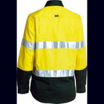 Bisley Womens Taped HiVis Cool Lightweight Long Sleeve Drill Shirt - BL6896-Queensland Workwear Supplies