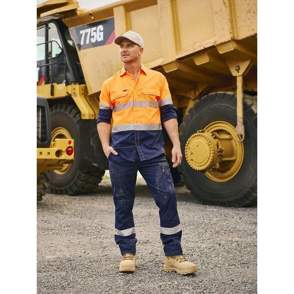 Bisley X Airflow Hi Vis Taped Stretch Ripstop Shirt - BS6491T-Queensland Workwear Supplies