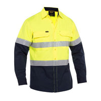 Bisley X Airflow Hi Vis Taped Stretch Ripstop Shirt - BS6491T-Queensland Workwear Supplies