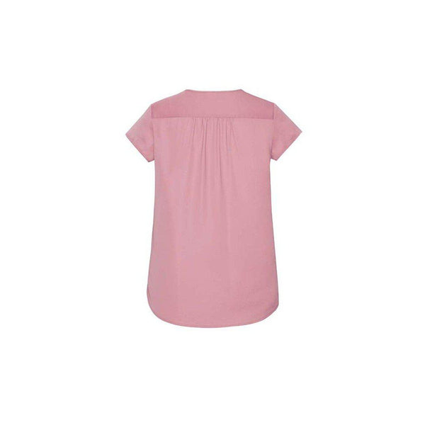 Biz Corporates Womens Kayla V-neck Pleat Blouse - RB967LS-Queensland Workwear Supplies