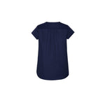 Biz Corporates Womens Kayla V-neck Pleat Blouse - RB967LS-Queensland Workwear Supplies