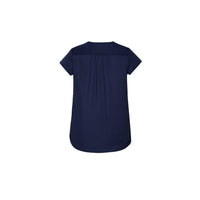Biz Corporates Womens Kayla V-neck Pleat Blouse - RB967LS-Queensland Workwear Supplies