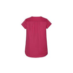 Biz Corporates Womens Kayla V-neck Pleat Blouse - RB967LS-Queensland Workwear Supplies
