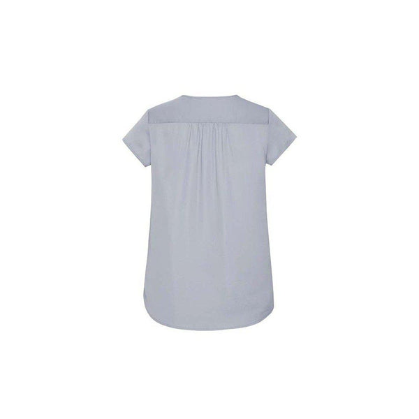 Biz Corporates Womens Kayla V-neck Pleat Blouse - RB967LS-Queensland Workwear Supplies
