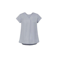 Biz Corporates Womens Kayla V-neck Pleat Blouse - RB967LS-Queensland Workwear Supplies