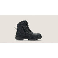Blundstone RotoFlex Black water-resistant Platinum leather 150mm zip sided safety boot - 8071-Queensland Workwear Supplies