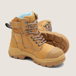Blundstone RotoFlex Wheat water-resistant nubuck 150mm zip sided women's safety boot-Queensland Workwear Supplies