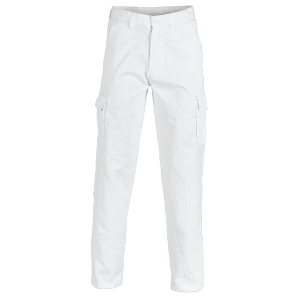 DNC Cargo Pants Cotton Drill White - 3312-Queensland Workwear Supplies