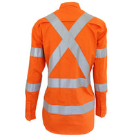 DNC Taped HiVis Ladies 3-way Vented X-back Biomotion Long Sleeve Shirt - 3544-Queensland Workwear Supplies