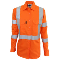 DNC Taped HiVis Ladies 3-way Vented X-back Biomotion Long Sleeve Shirt - 3544-Queensland Workwear Supplies