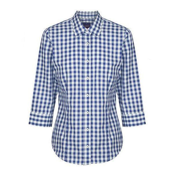 Gloweave Career RoyOxf Gingham CR S-Queensland Workwear Supplies