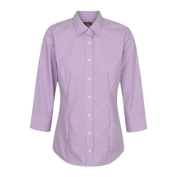 Gloweave Career Westgarth WOMEN'S GINGHAM 3/4 SLEEVE SHIRT-Queensland Workwear Supplies