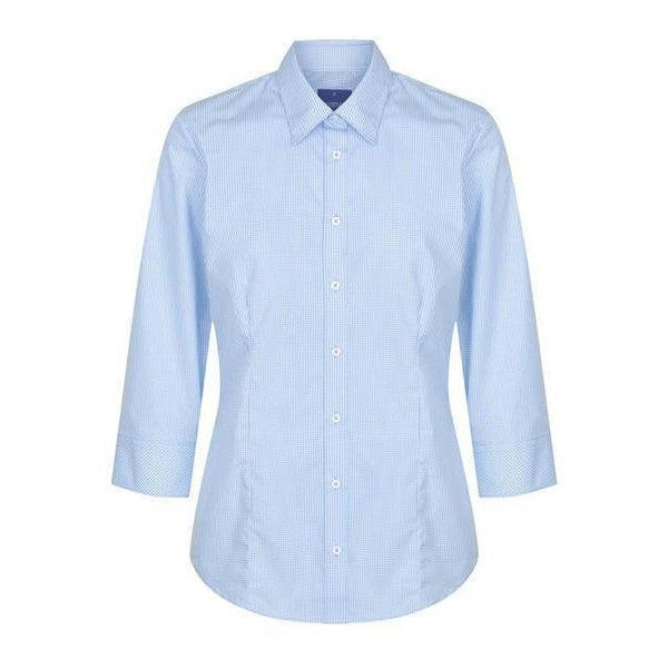 Gloweave Career Westgarth WOMEN'S GINGHAM 3/4 SLEEVE SHIRT-Queensland Workwear Supplies