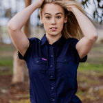Green Hip Womens Shirt Extended Short Sleeve Land Roamer SSS-EXT-Queensland Workwear Supplies