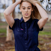 Green Hip Womens Shirt Extended Short Sleeve Land Roamer SSS-EXT-Queensland Workwear Supplies