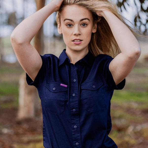 Green Hip Womens Shirt Extended Short Sleeve Land Roamer SSS-EXT-Queensland Workwear Supplies