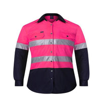 Kids 2 Tone Open Front Shirt with Tape - RM4050R-Queensland Workwear Supplies