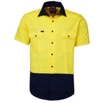 Ritemate 2 Tone Open Front Short Sleeve Shirt - RM1050S-Queensland Workwear Supplies
