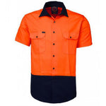 Ritemate 2 Tone Open Front Short Sleeve Shirt - RM1050S-Queensland Workwear Supplies