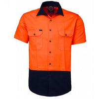 Ritemate 2 Tone Open Front Short Sleeve Shirt - RM1050S-Queensland Workwear Supplies