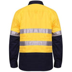Ritemate Closed Front Long Sleeved 2 Tone 3M Reflective Tape Shirt - RM105CFR-Queensland Workwear Supplies