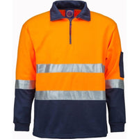 Ritemate Half Zip Fleece Pullover With Reflective Tape - RM6012R-Queensland Workwear Supplies