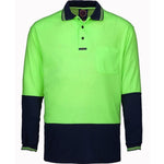 Ritemate Hi Vis, Long Sleeved Polo Shirt - RM2346-Queensland Workwear Supplies