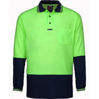 Ritemate Hi Vis, Long Sleeved Polo Shirt - RM2346-Queensland Workwear Supplies