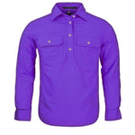 Ritemate Kids Pilbara Closed Front Long Sleeved Shirt - RM400CF-Queensland Workwear Supplies