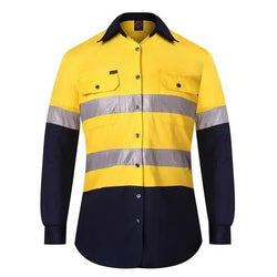 Ritemate Ladies 2 Tone Vented Light Weight Open Front Shirt - RM208V2R