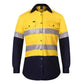 Ritemate Ladies 2 Tone Vented Light Weight Open Front Shirt - RM208V2R