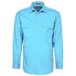Ritemate Mens Pilbara Closed Front Long Sleeved Shirt - RM200CF
